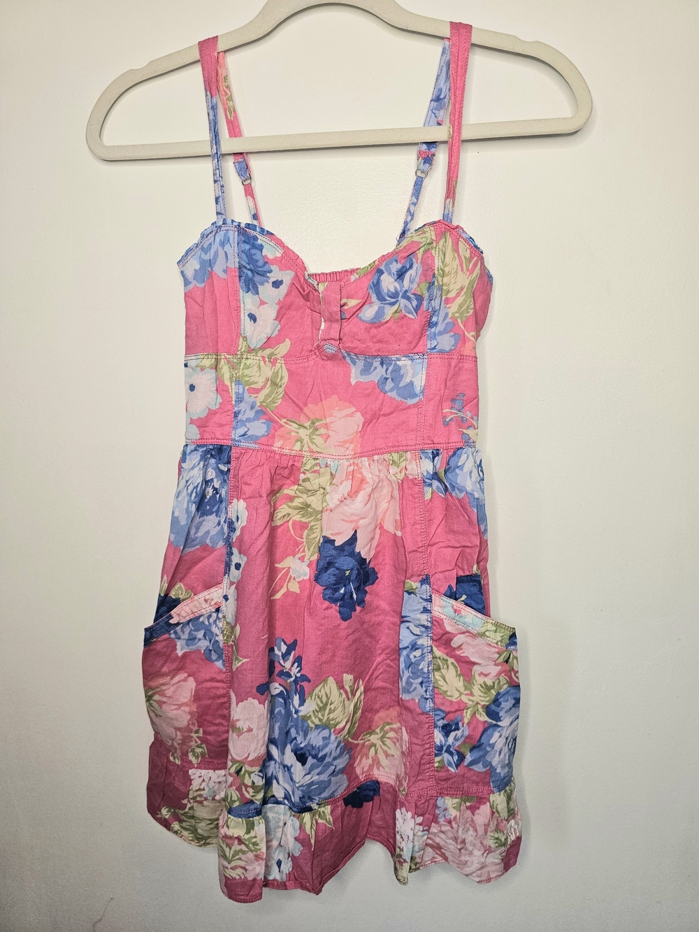 Abercrombie Kids Pink Floral Patchwork Sundress XL